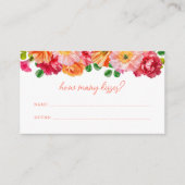 かわいいオレンジと明るいピンクのフローラどれだけのキス エンクロージャーカード (正面)