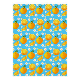 かわいいオレンジと白い花 ポスター