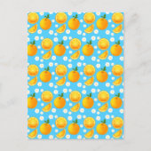 かわいいオレンジと白い花 ポストカード (正面)