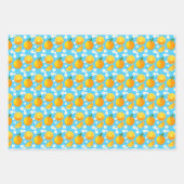 かわいいオレンジと白い花 ラッピングペーパーシート (正面2)