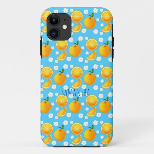 かわいいオレンジと白い花 Case-Mate iPhoneケース (裏面)