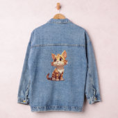 かわいいオレンジと白の猫 デニムジャケット (ハンガー)