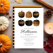 かわいいオレンジと黒のカボチャ ハロウィン 招待状
