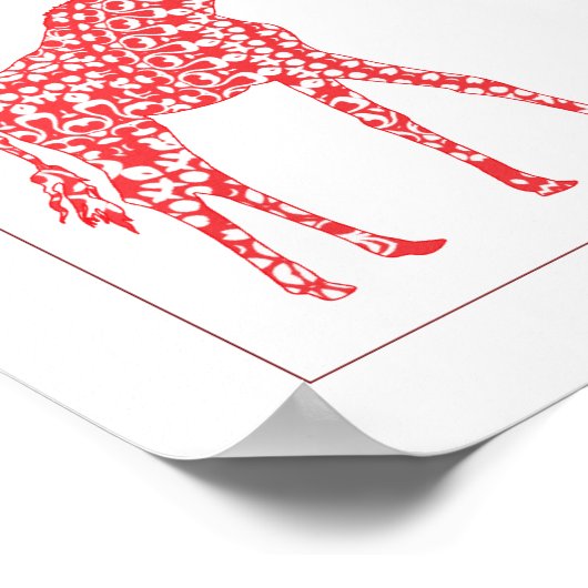 かわいいオレンジのキリン赤ちゃんのぬいぐるみ壁アートデコレーション ポスター (角)