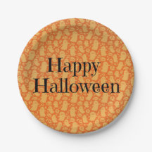 かわいいオレンジのゴースト ハッピーハロウィンパーティー