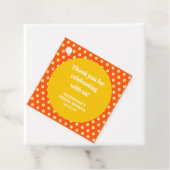 かわいいオレンジのデイジー ブライダルシャワー カスタム サンクス フェイバータグ (インサイチュ)