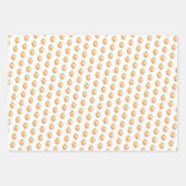 かわいいオレンジのニンジン、イースターエッグと水玉模様 ラッピングペーパーシート (正面)