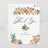 かわいいオレンジのベビーシャワーお礼 ポストカード (正面/裏面)