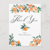 かわいいオレンジのベビーシャワーお礼 ポストカード (正面)