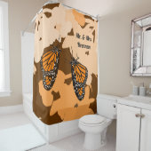 かわいいオレンジのミスター＆ミセス モナーク バタフライ ペア シャワーカーテン (インサイチュ)