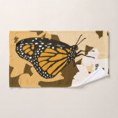 かわいいオレンジのミセス・ネーム・(昆虫)オオカバマダラ、モナーク・バタフライ バスタオルセット (ハンドタオル)