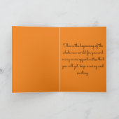 かわいいオレンジの女の子幼稚園卒業 カード (内部)