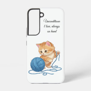 かわいいオレンジの子猫と毛糸のボール SAMSUNG GALAXY S22ケース