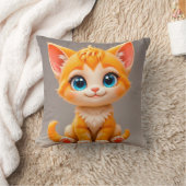 かわいいオレンジの子猫のキャラクター動物の居心地の良いスタイル 🐱 クッション (ブランケット)