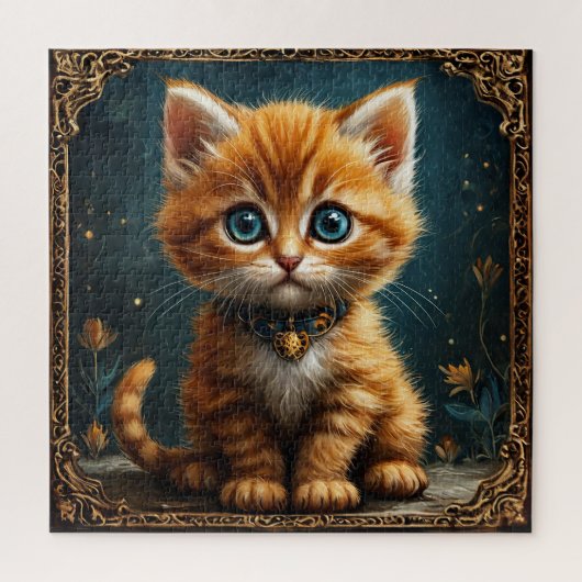 かわいいオレンジの子猫のギフト 猫好きさんへ ジグソーパズル (縦)