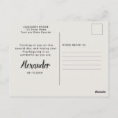 かわいいオレンジの感謝祭の友達のためのパンプキン ポストカード (裏面)