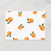 かわいいオレンジの柑橘系ブックスベビー エンクロージャーカード (裏面)