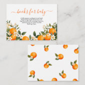 かわいいオレンジの柑橘系ブックスベビー エンクロージャーカード (正面/裏面)