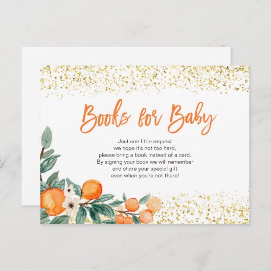 かわいいオレンジの柑橘系ベイビーブックス挿入カード ポストカード (正面/裏面)