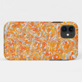 かわいいオレンジの渦巻きフローラデザイン Case-Mate iPhoneケース (裏面(横))