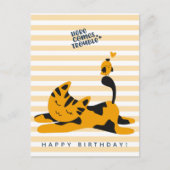 かわいいオレンジの猫 - 子供の誕生日 ポストカード (正面)