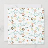 かわいいオレンジの花柄 ベビーガールのお知らせ 案内状 (裏面)