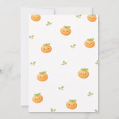 かわいいオレンジの赤ちゃん歓迎会招待状 招待状 (裏面)