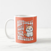 かわいいオレンジの面白い猫のセリフ コーヒーマグカップ (左)