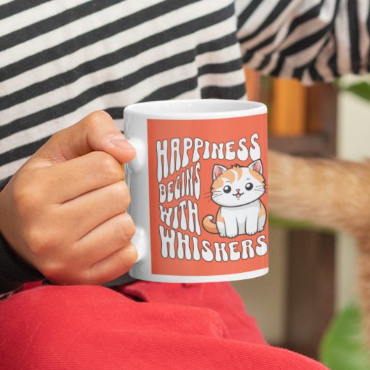 かわいいオレンジの面白い猫のセリフ コーヒーマグカップ