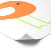 かわいいオレンジの鳥のポスター ポスター (角)