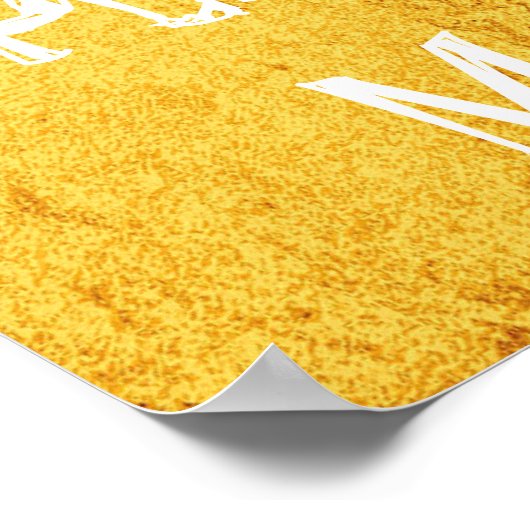 かわいいオレンジカボチャ魔法引用文ゴールデンアート ポスター (角)