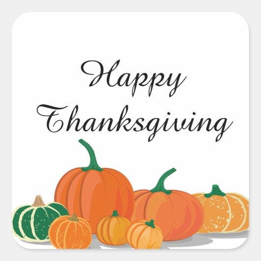 かわいいオレンジカボチャ スクエアシール (正面)