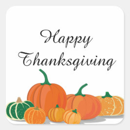 かわいいオレンジカボチャ スクエアシール