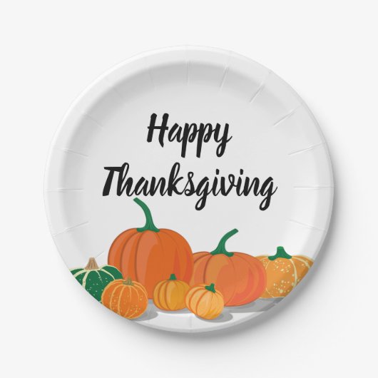 かわいいオレンジカボチャ ペーパープレート (正面)