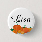 かわいいオレンジカボチャ 缶バッジ (正面)