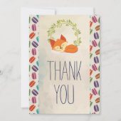 かわいいオレンジキツネとリースありがとう サンキューカード (正面)