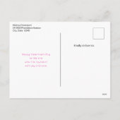 かわいいオレンジキツネインラブバレンタインデー シーズンポストカード (裏面)