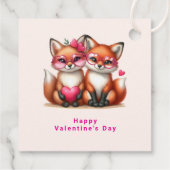 かわいいオレンジキツネインラブバレンタインデー フェイバータグ (裏面)