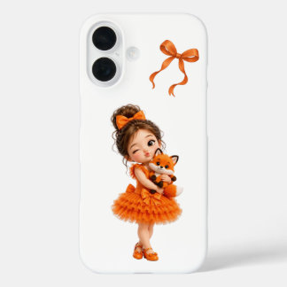 かわいいオレンジキツネ女子のiPhoneケース iPhone 16ケース