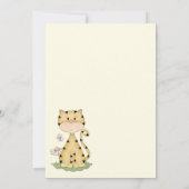 かわいいオレンジキティ猫と花の誕生日 招待状 (裏面)