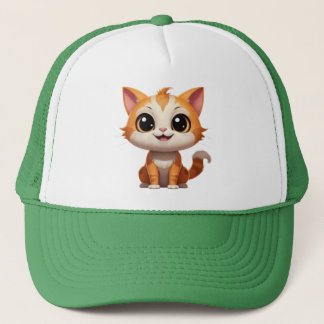 かわいいオレンジキャットカートゥーンスタイルキャラクター89738 キャップ