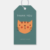 かわいいオレンジキャット感謝してい誕生日ユー ギフトタグ (裏面)