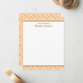 かわいいオレンジキリン模様のフラットノートカード ノートカード (正面/裏面インサイチュ)