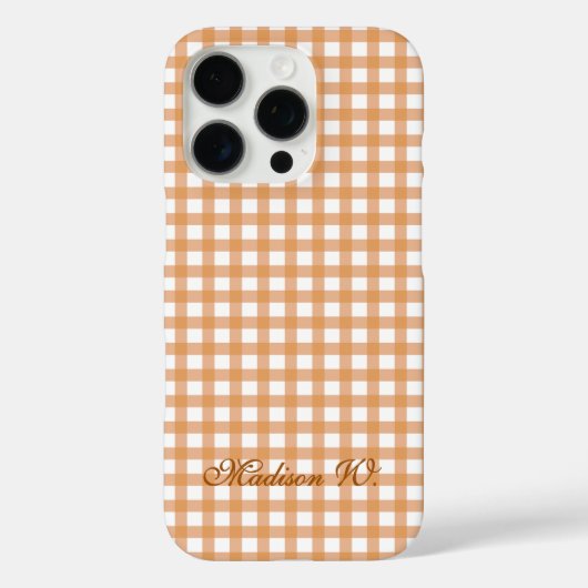 かわいいオレンジギンガム模様 Case-Mate iPhoneケース (裏面)