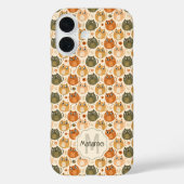 かわいいオレンジグレー猫水玉イニシャルモノグラム Case-Mate iPhoneケース (裏面)