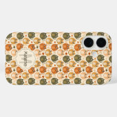 かわいいオレンジグレー猫水玉イニシャルモノグラム Case-Mate iPhoneケース (裏面 (横))
