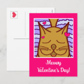 かわいいオレンジジンジャーキャットミュー幸せなバレンタインデー シーズンポストカード (正面/裏面)