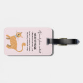 かわいいオレンジジンジャータブビーキャットネームキッズ ラゲッジタグ (裏面横)