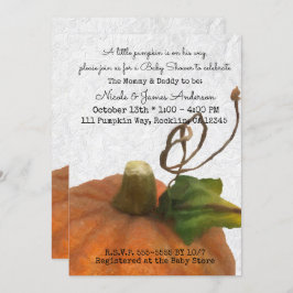 かわいいオレンジストーリーブックプリンセスベビーシャワー 招待状