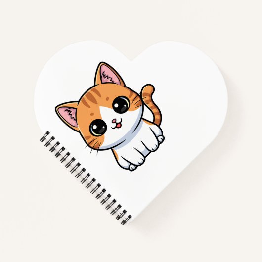 かわいいオレンジタビー子猫のキャラクター ノートブック (正面)